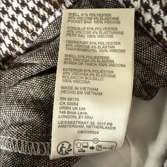 Free People NWT Molly Houndstooth plaid trousers pants size 4 - Picture 8 of 9